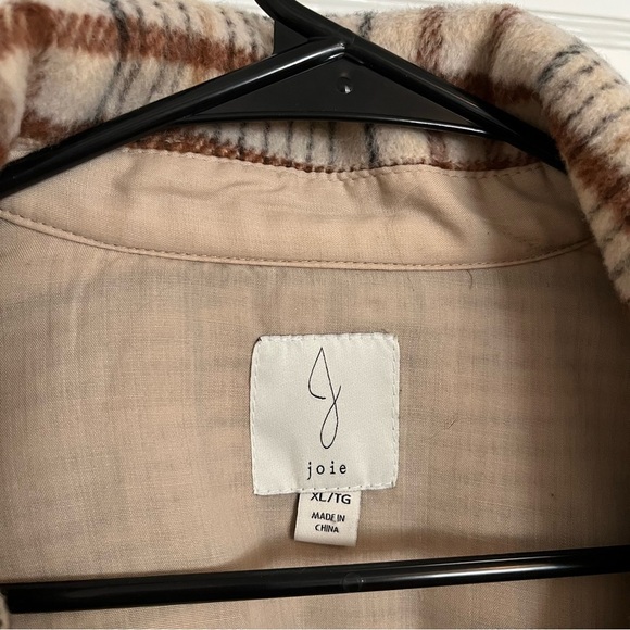 Joie Brushed Boxy Plaid Shacket Jacket - Picture 2 of 5